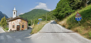 Il bivio della strada provinciale 336 verso Desertetto in località san Lorenzo di Valdieri
