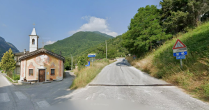 Il bivio della strada provinciale 336 verso Desertetto in località san Lorenzo di Valdieri