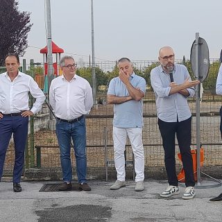 L'intervento del presidente Robaldo durante l'inaugurazione della nuova area camper di Piozzo