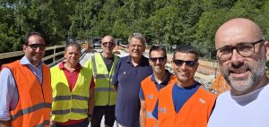 Sopralluogo istituzionale al cantiere del Ponte delle Rovine sulla SP 301 Entracque-San Giacomo