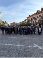 Le autorità presenti alla commemorazione dell'eccidio di Boves
