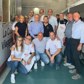 Il presidente Luca Robaldo, con i consiglieri Davide Sannazzaro e Simone Manzone a Caramagna Piemonte
