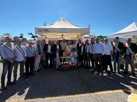 I consiglieri provinciali Casale, Dovetta e Pulitanò all'inaugurazione della 79^ Fiera della Meccanica Agricola di Saluzzo
