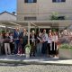 Il consigliere Davide Sannazzaro al taglio del nastro della nuova aula outdoor di Scarnafigi