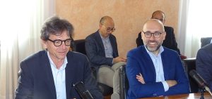 Il presidente della Provincia Luca Robaldo con il presidente di Cogesi Emanuele Di Caro