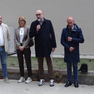 L'intervento del presidente Robaldo durante l'inaugurazione della nuova sede del Reparto Viabilità di Saluzzo