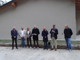 L'intervento del consigliere Calderoni durante l'inaugurazione della nuova sede del Reparto Viabilità di Saluzzo