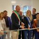 Il taglio del nastro del nuovo refettorio della scuola secondaria di primo grado