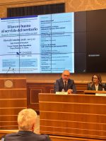 L'intervento del presidente Robaldo durante la presentazione del "Lavoro buono al servizio del territorio" in Senato