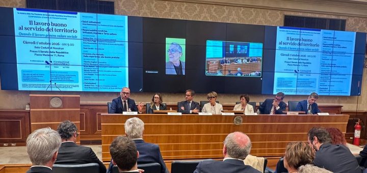 Lintervento del presidente Robaldo durante la presentazione del Lavoro buono al servizio del territorio in Senato