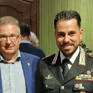 Il vicepresidente Antoniotti con il capitano Santoro