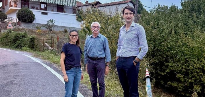 Sopralluogo del consigliere provinciale Pietro Danna a Magliano Alpi, con la sindaca Tomatis e il vicesindaco Vinai
