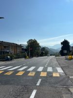 La piattaforma rialzata eseguita sulla sp 37 a Villanova Mondovì