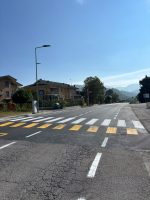 La piattaforma rialzata eseguita sulla sp 37 a Villanova Mondovì