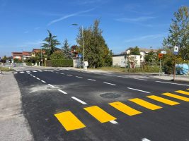 La piattaforma rialzata eseguita sulla sp 37 a Villanova Mondovì