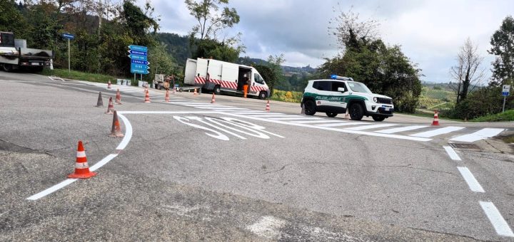 Lintervento di messa in sicurezza dellincrocio in località Cunoni, a Sommariva Perno